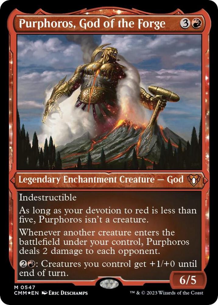 Purphoros, God of the Forge (Foil Etched) [Commander Masters] 547
