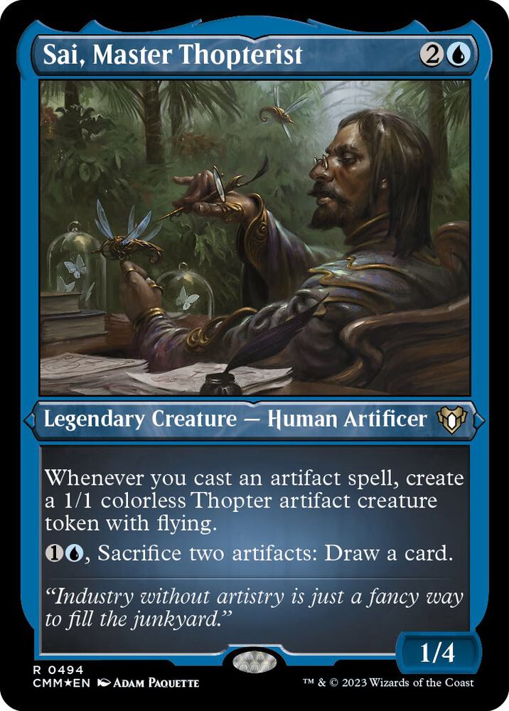 Sai, Master Thopterist (Foil Etched) [Commander Masters] 494