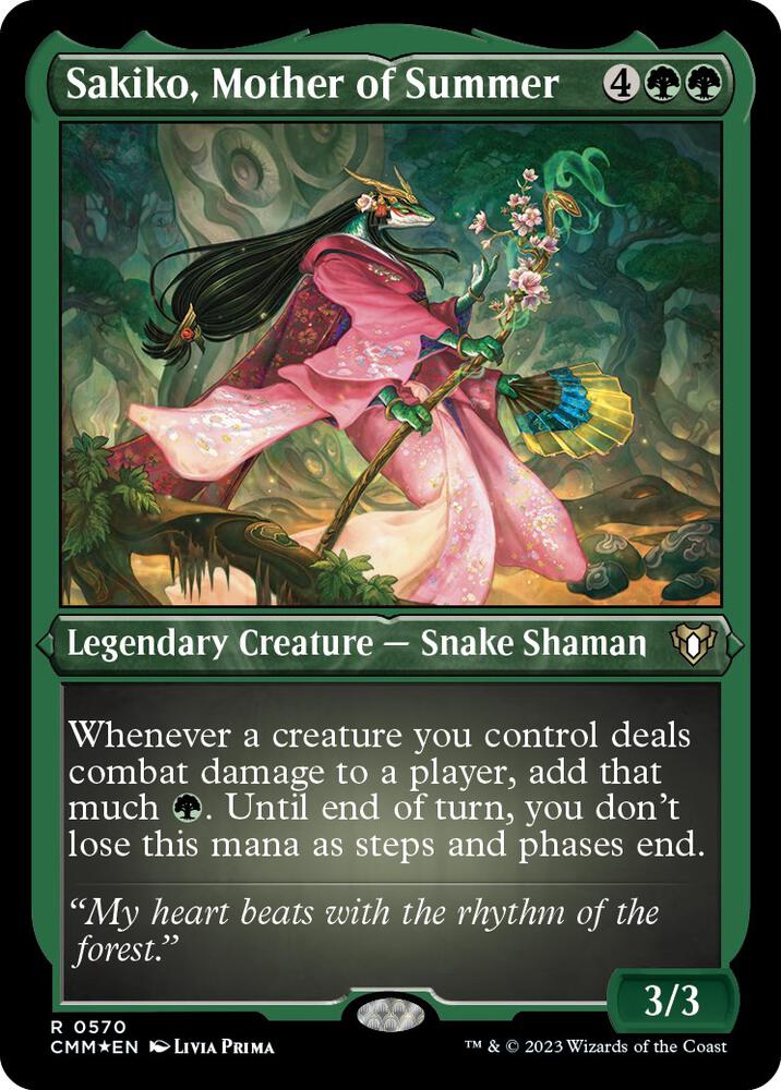 Sakiko, Mother of Summer (Foil Etched) [Commander Masters] 570