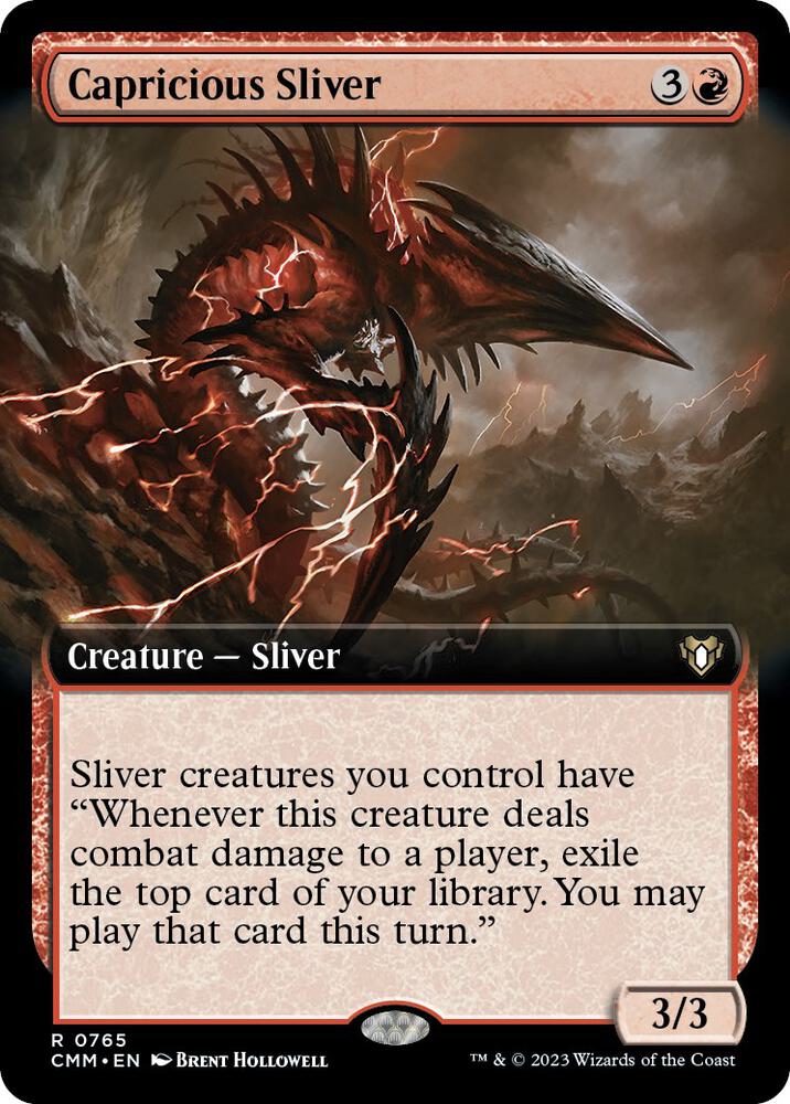 Capricious Sliver (Extended Art) [Commander Masters] 765