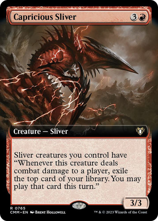 Capricious Sliver (Extended Art) [Commander Masters] 765
