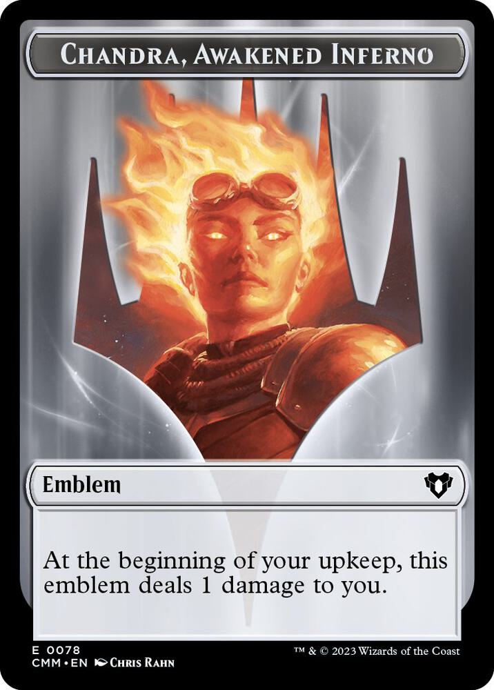 Emblem - Chandra, Awakened Inferno // Wizard Double-Sided Token [Commander Masters] 78 // 71