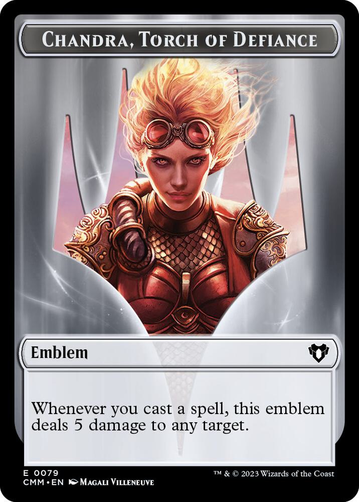 Emblem - Chandra, Torch of Defiance // Wizard Double-Sided Token [Commander Masters] 79 // 71