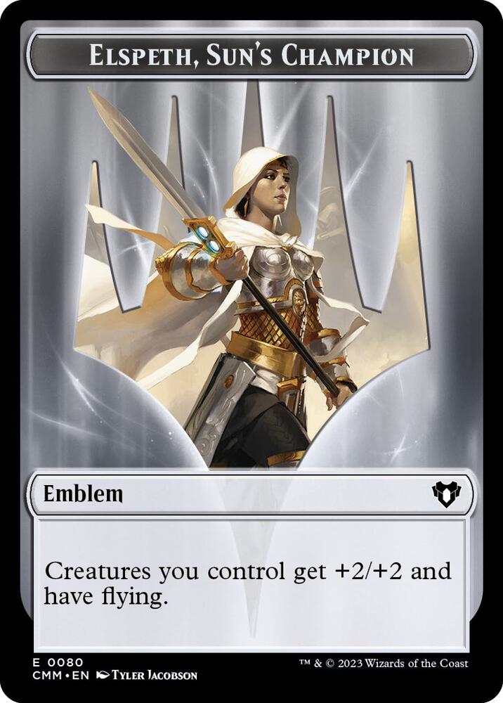 Emblem - Elspeth, Sun's Champion // Copy (0055) Double-Sided Token [Commander Masters] 80 // 55