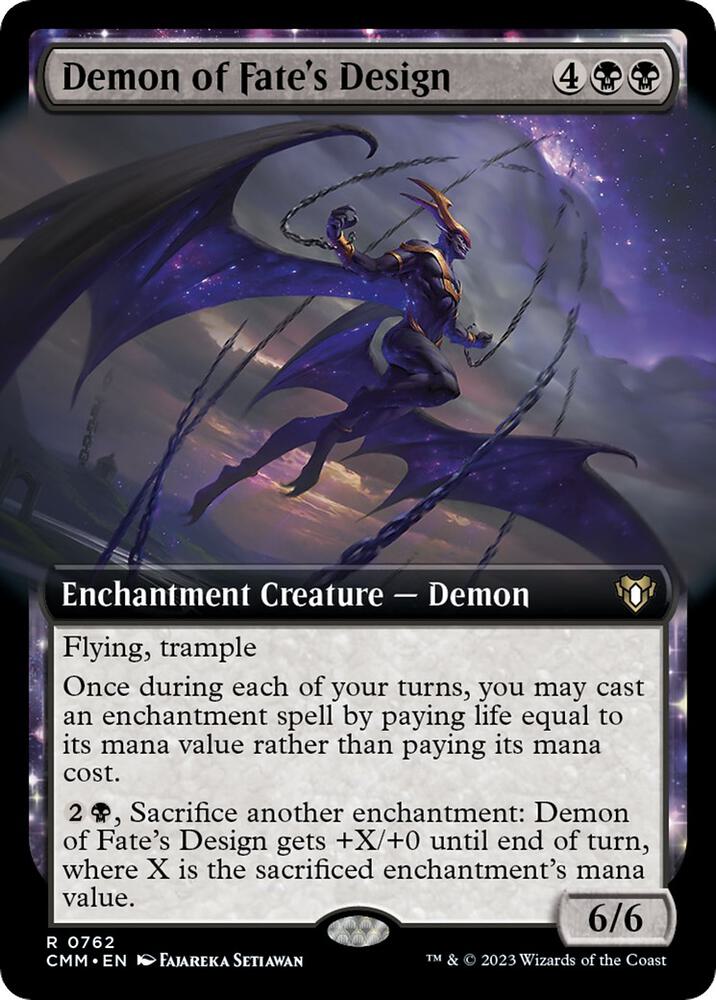 Demon of Fate's Design (Extended Art) [Commander Masters] 762