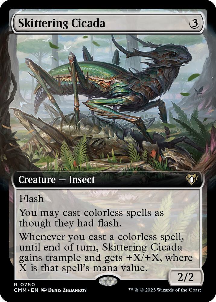 Skittering Cicada (Extended Art) [Commander Masters] 750