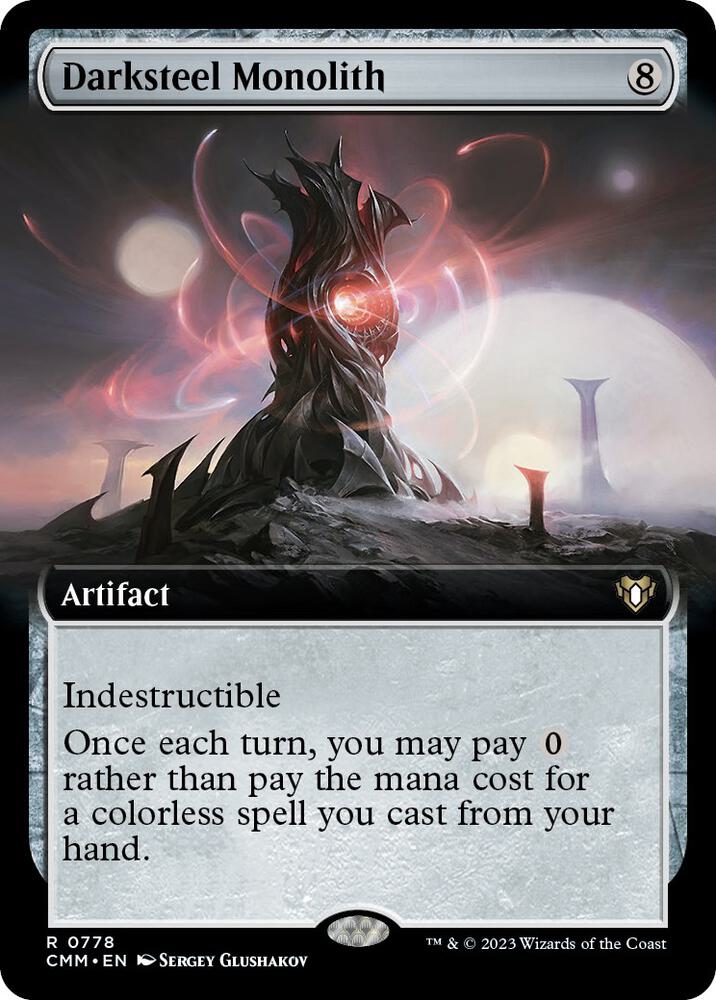 Darksteel Monolith (Extended Art) [Commander Masters] 778