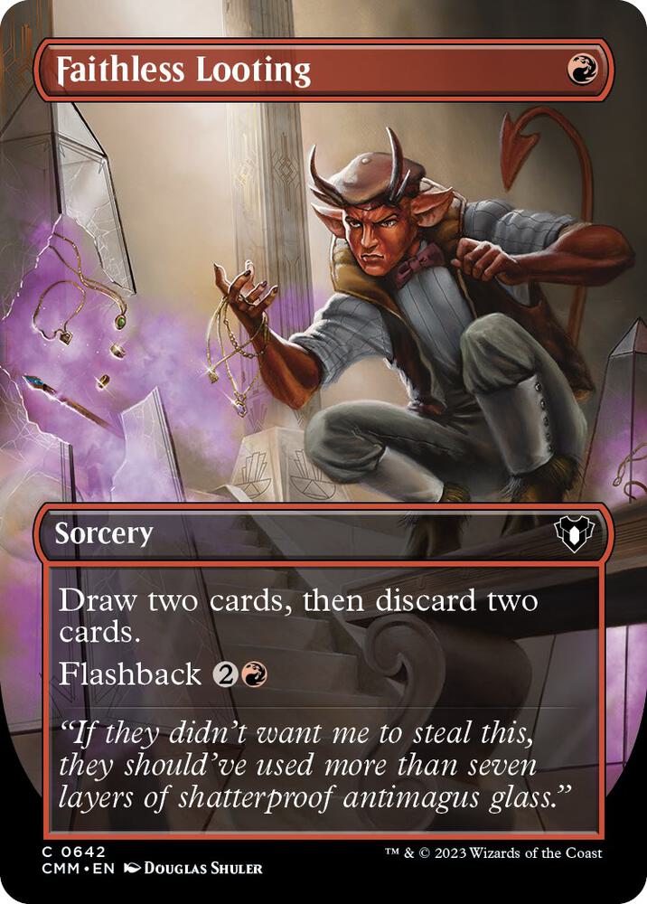 Faithless Looting (Borderless) [Commander Masters] 642