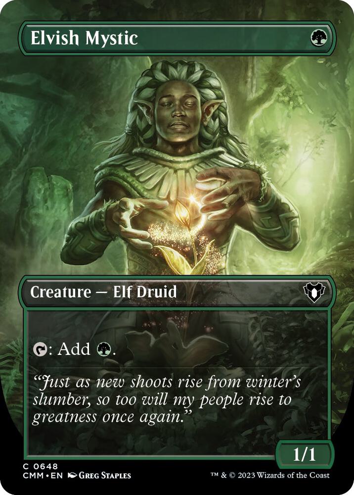 Elvish Mystic (Borderless) [Commander Masters] 648