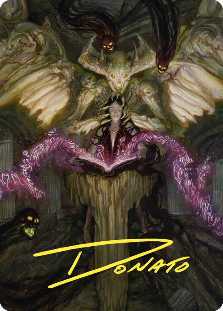 Demonic Tutor Art Card (Gold-Stamped Signature) [Art Series: Commander Masters] 64