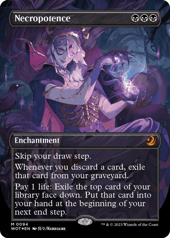 Necropotence (Anime Borderless) (Confetti Foil) [Wilds of Eldraine: Enchanting Tales] 94