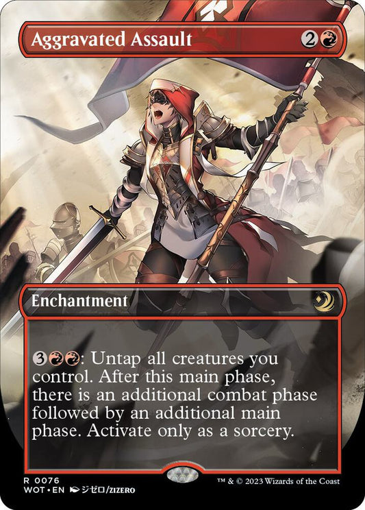 Aggravated Assault (Anime Borderless) [Wilds of Eldraine: Enchanting Tales] 76