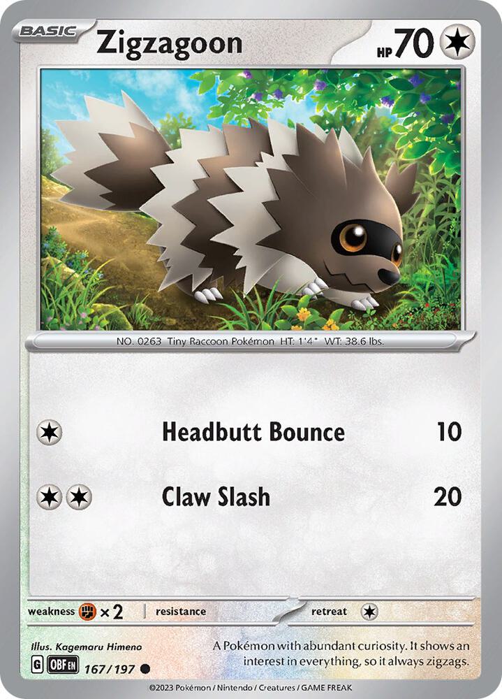 Zigzagoon [SV03: Obsidian Flames] 167/197