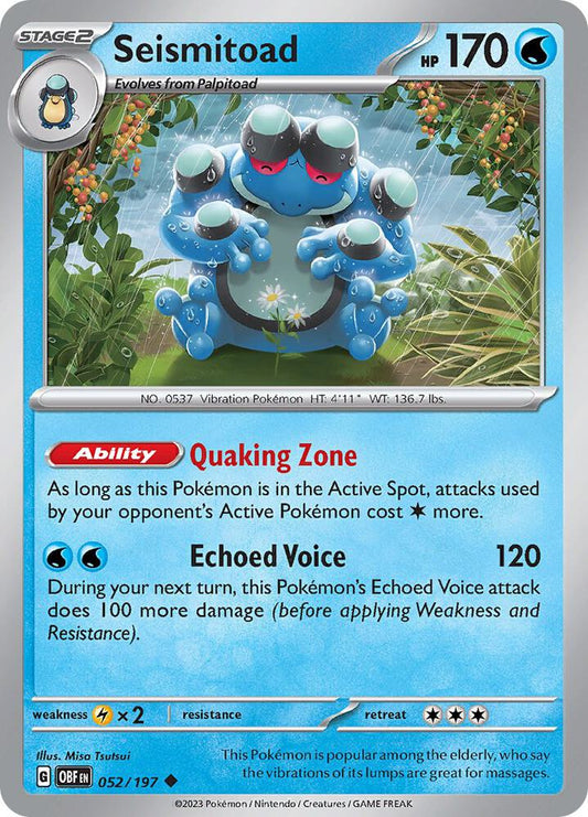 Seismitoad [SV03: Obsidian Flames] 052/197