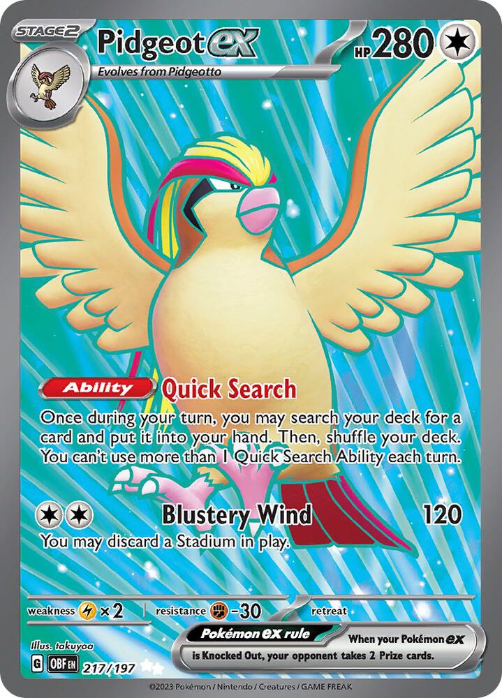 Pidgeot ex - 217/197 [SV03: Obsidian Flames] 217/197