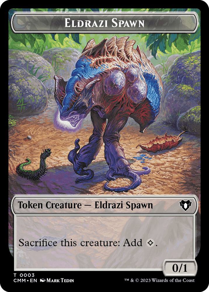 Eldrazi Spawn // Emblem - Ob Nixilis of the Black Oath Double-Sided Token [Commander Masters] 3 // 52