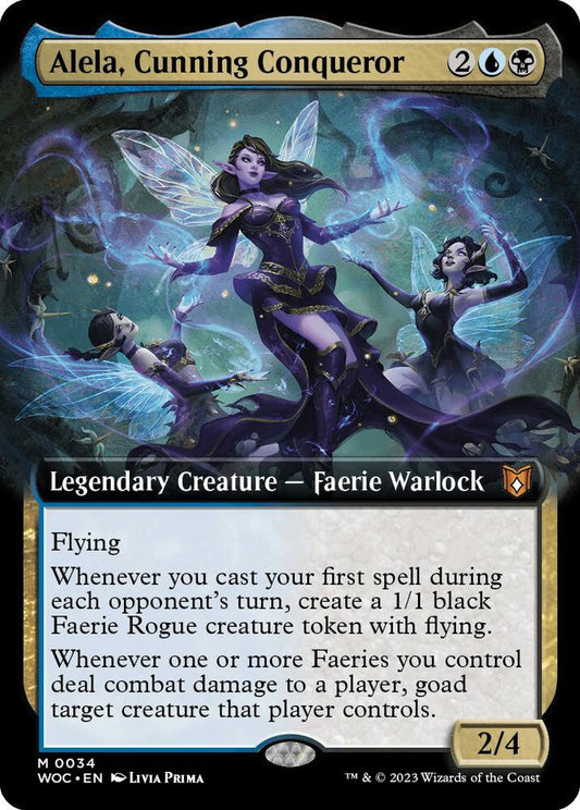Alela, Cunning Conqueror (Extended Art) [Commander: Wilds of Eldraine] 34