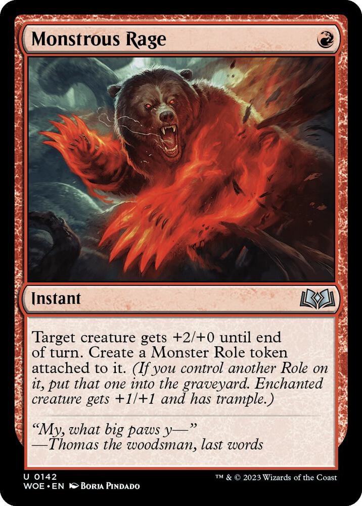 Monstrous Rage [Wilds of Eldraine] 142