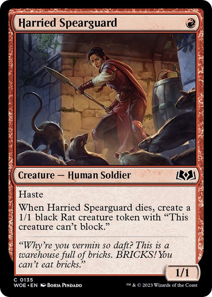 Harried Spearguard [Wilds of Eldraine] 135