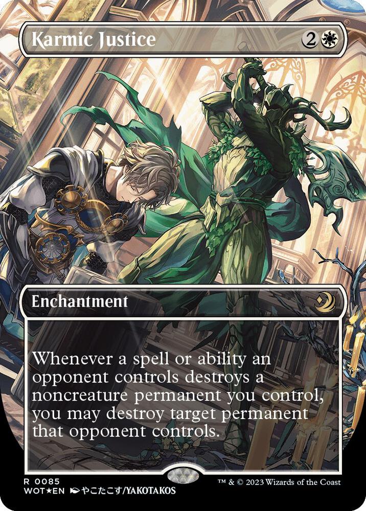 Karmic Justice (Anime Borderless) (Confetti Foil) [Wilds of Eldraine: Enchanting Tales] 85