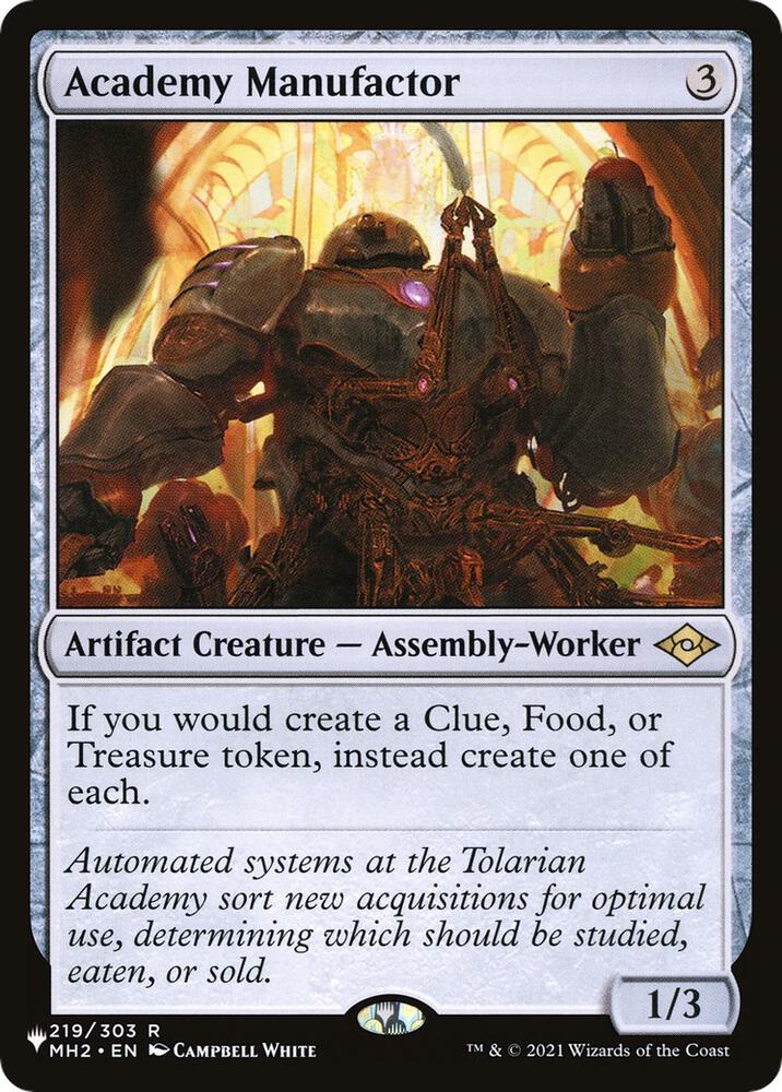 Academy Manufactor [The List Reprints] 219/303