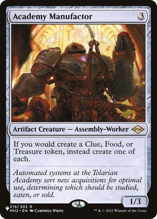 Academy Manufactor [The List Reprints] 219/303