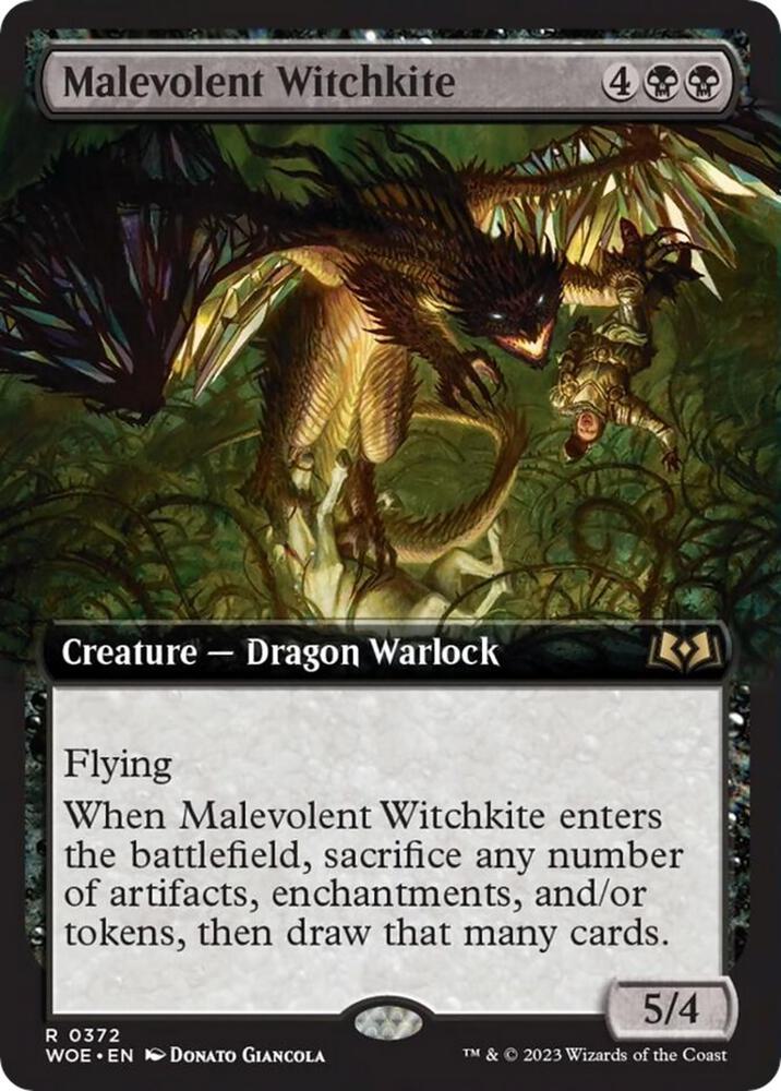 Malevolent Witchkite (Extended Art) [Wilds of Eldraine] 372