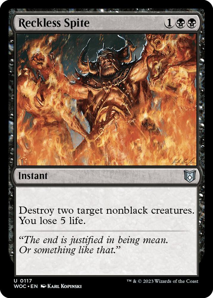 Reckless Spite [Commander: Wilds of Eldraine] 117