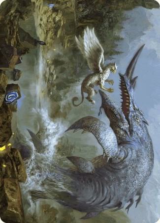 Horned Loch-Whale Art Card [Art Series: Wilds of Eldraine] 6