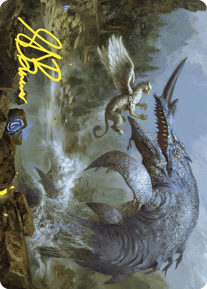 Horned Loch-Whale Art Card (Gold-Stamped Signature) [Art Series: Wilds of Eldraine] 6
