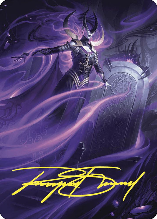 Ashiok, Wicked Manipulator Art Card (10/81) (Gold-Stamped Signature) [Art Series: Wilds of Eldraine] 10