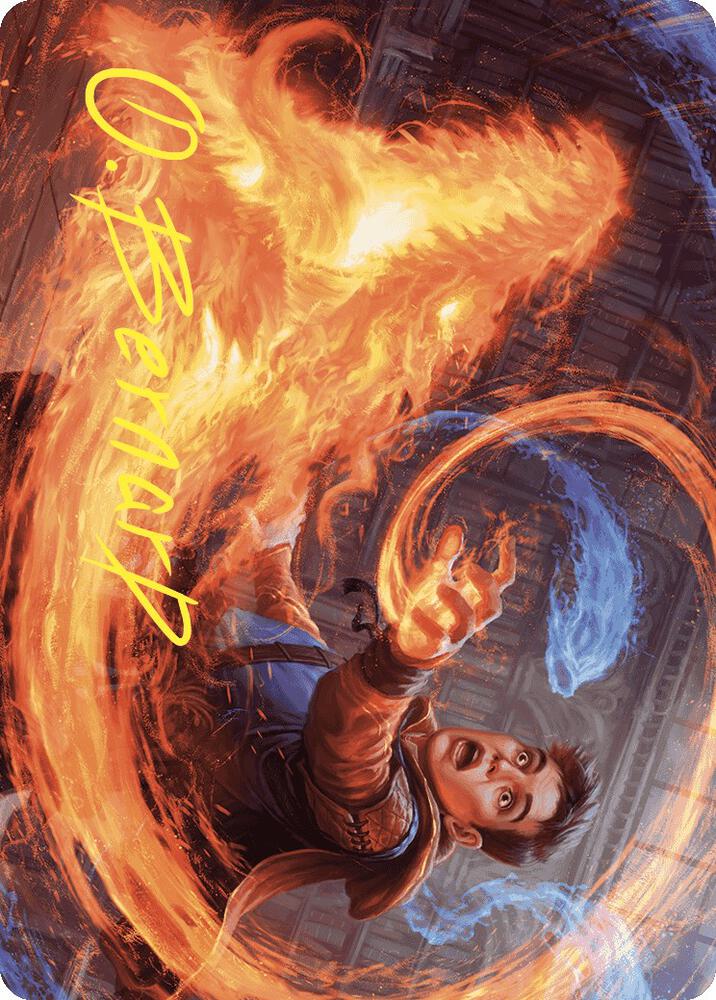 Frantic Firebolt Art Card (Gold-Stamped Signature) [Art Series: Wilds of Eldraine] 16