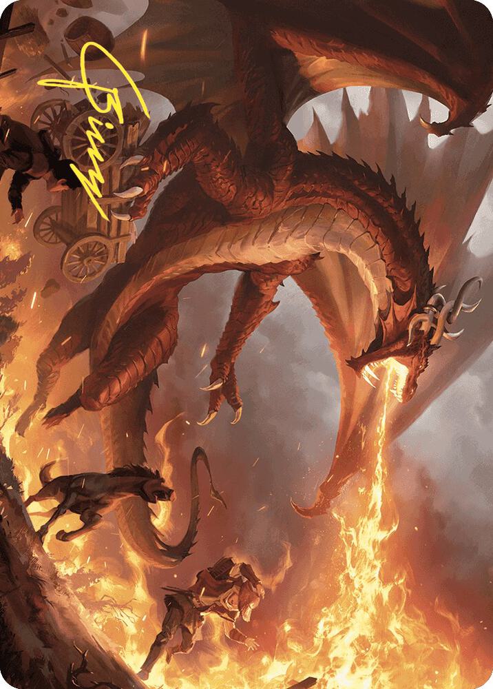 Realm-Scorcher Hellkite Art Card (Gold-Stamped Signature) [Art Series: Wilds of Eldraine] 19