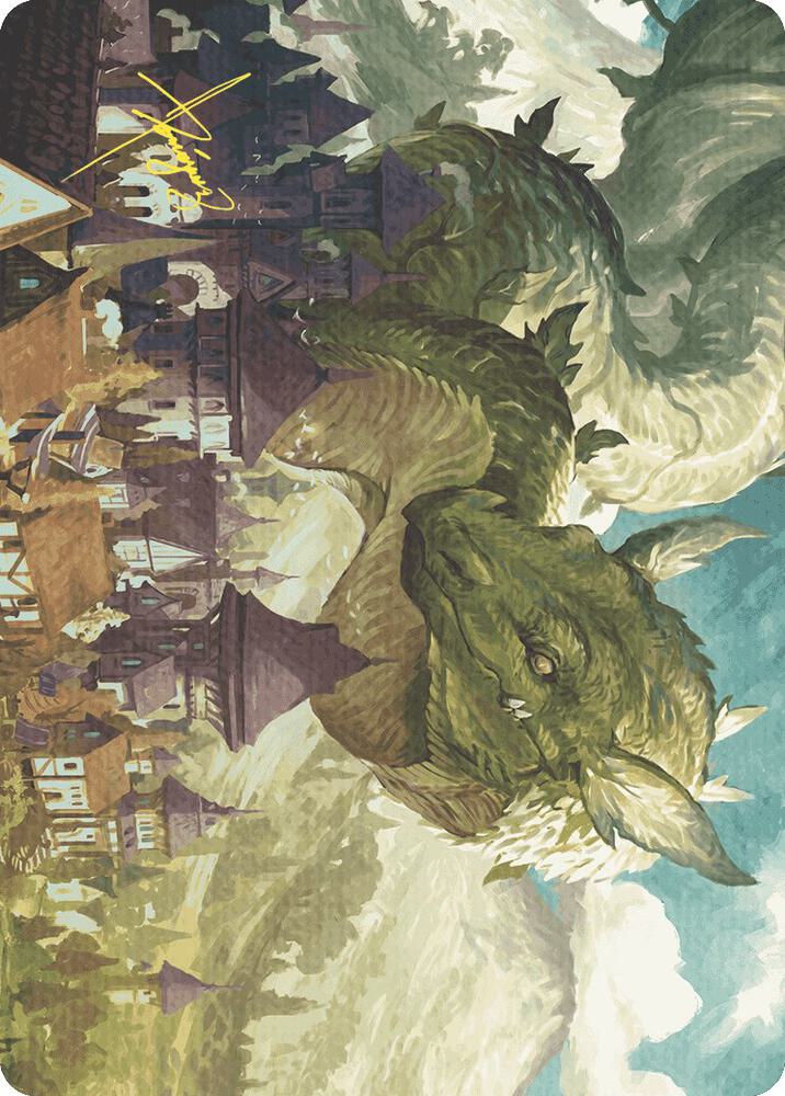 Beanstalk Wurm Art Card (Gold-Stamped Signature) [Art Series: Wilds of Eldraine] 23