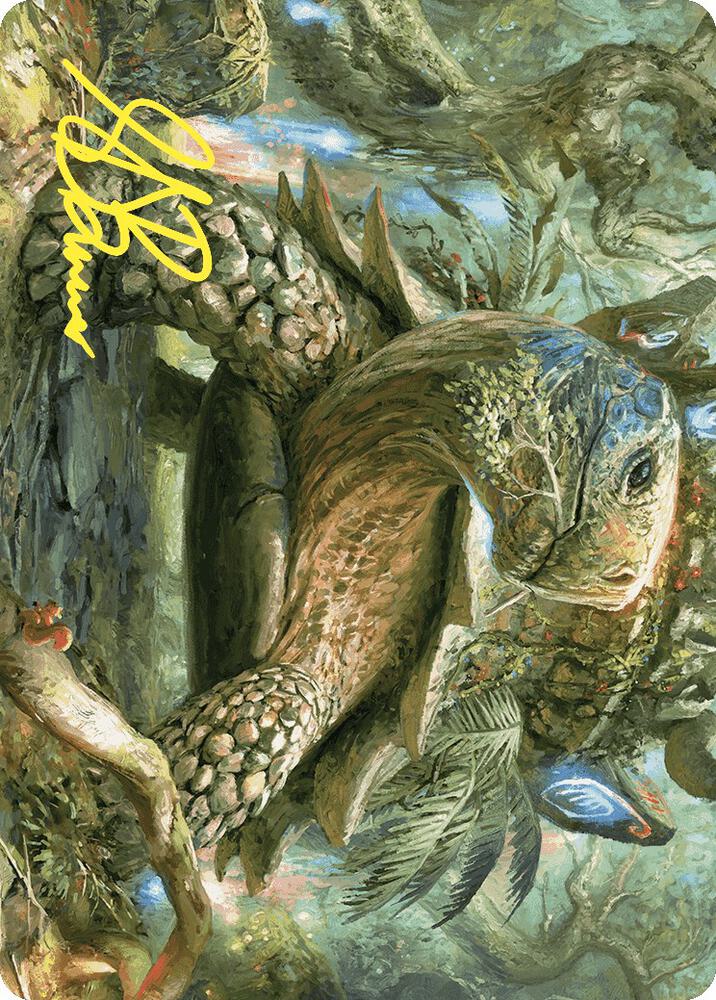 Blossoming Tortoise Art Card (Gold-Stamped Signature) [Art Series: Wilds of Eldraine] 24