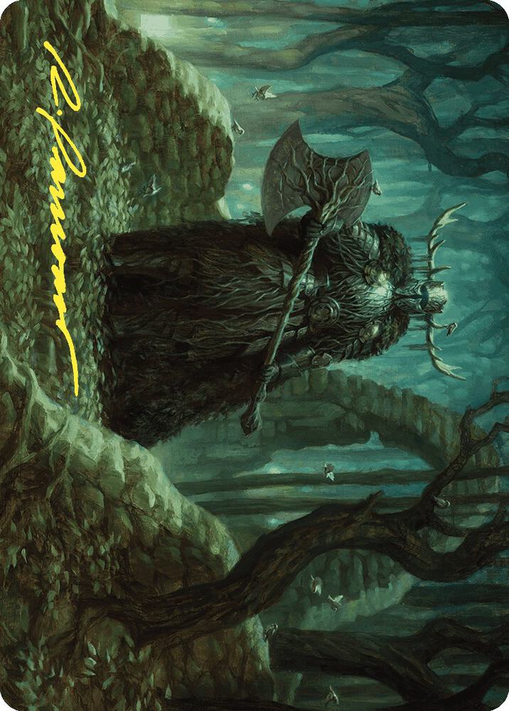 Mosswood Dreadknight Art Card (Gold-Stamped Signature) [Art Series: Wilds of Eldraine] 40