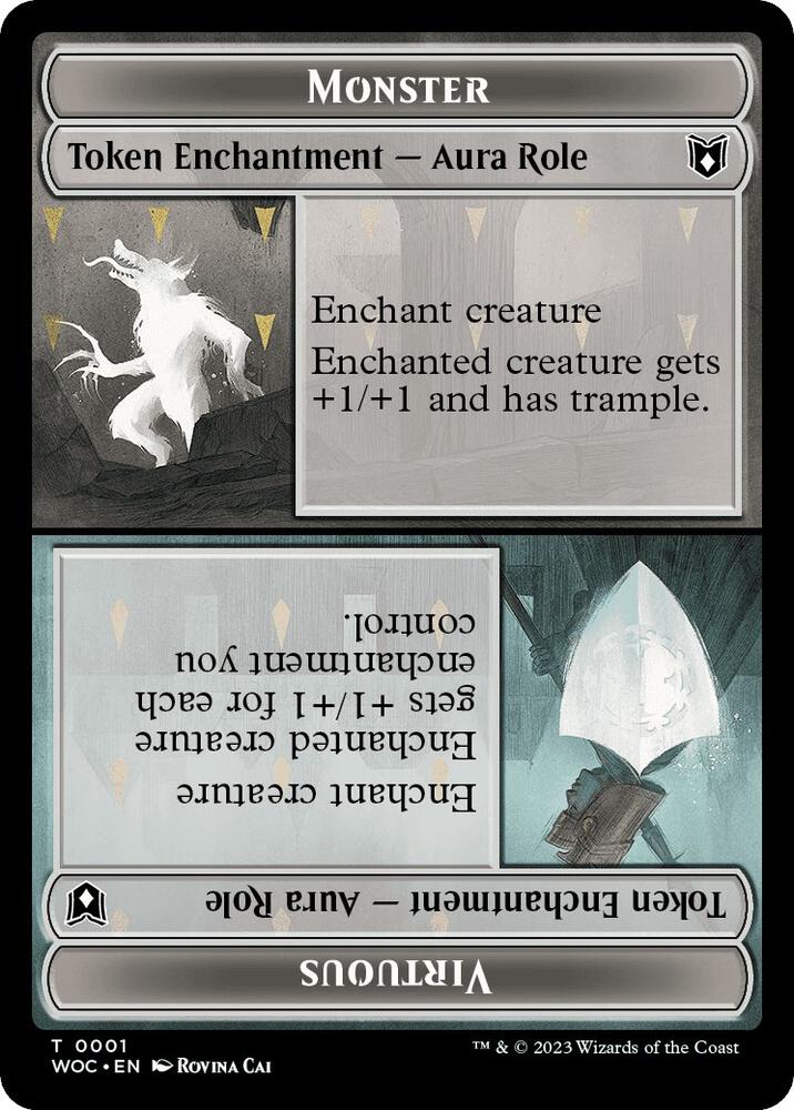 Monster Role / Virtuous Role // Royal Role / Virtuous Role Double-Sided Token [Commander: Wilds of Eldraine] 1 // 2