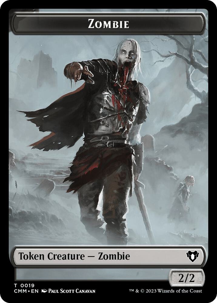 Zombie (0019) // Assassin Double-Sided Token [Commander Masters] 19 // 14