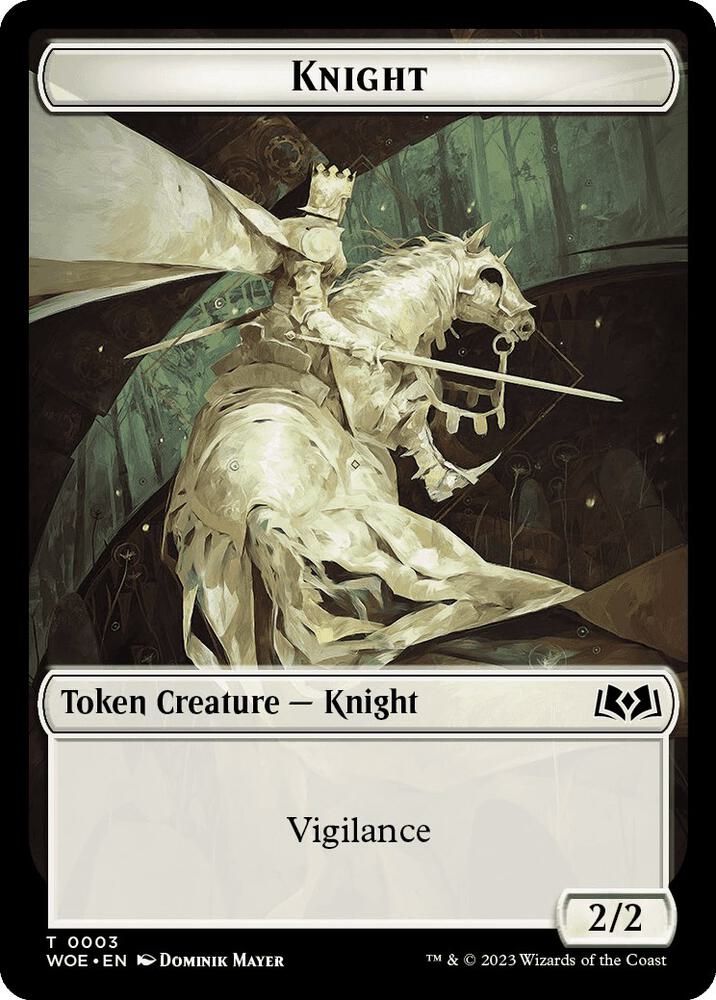 Knight // Food (0012) Double-Sided Token [Wilds of Eldraine] 3 // 12