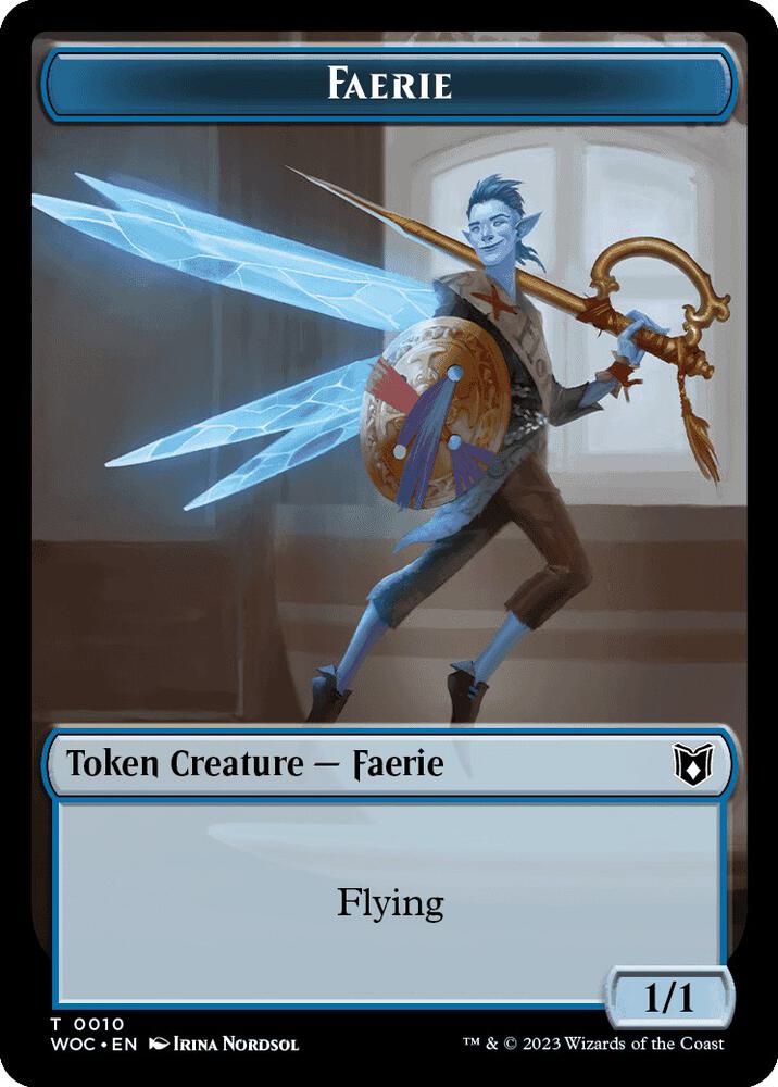 Faerie // Saproling Double-Sided Token [Commander: Wilds of Eldraine] 10 // 15