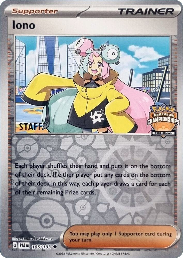 Iono - 185/193 (Regional Championships) [Staff] [League & Championship Cards] 185/193