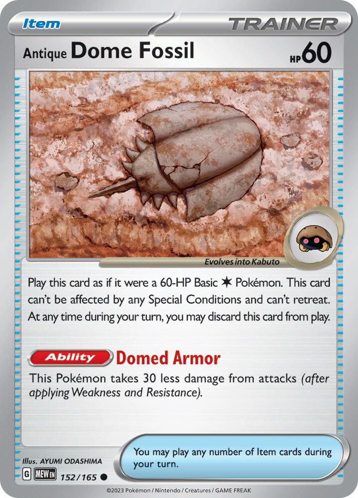 Antique Dome Fossil [SV: Scarlet & Violet 151] 152/165