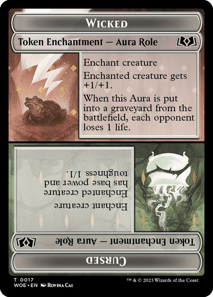 Wicked Role / Cursed Role // Emblem - On An Adventure Double-Sided Token [Wilds of Eldraine] 17 // 18