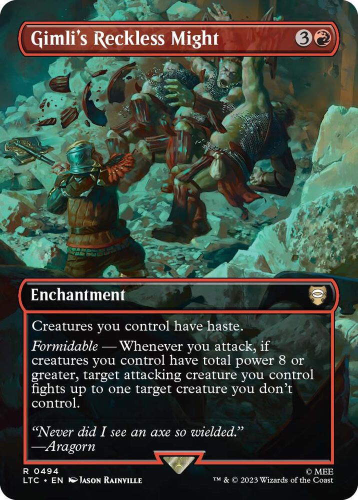 Gimli's Reckless Might (Borderless) [Commander: The Lord of the Rings: Tales of Middle-earth] 494