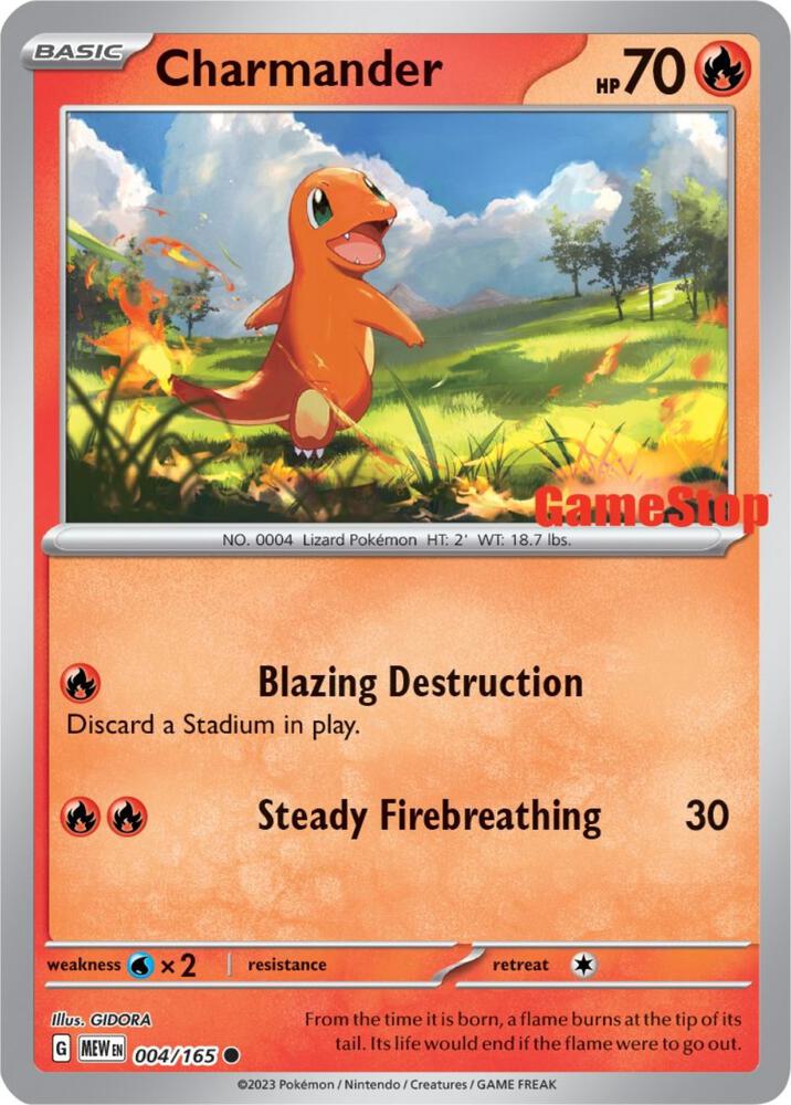 Charmander - 004/165 (GameStop Exclusive) [Miscellaneous Cards & Products] 004/165