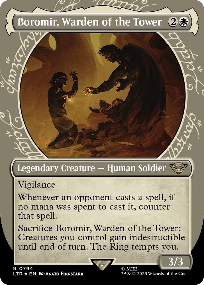 Boromir, Warden of the Tower (Showcase) (Surge Foil) [Universes Beyond: The Lord of the Rings: Tales of Middle-earth] 794