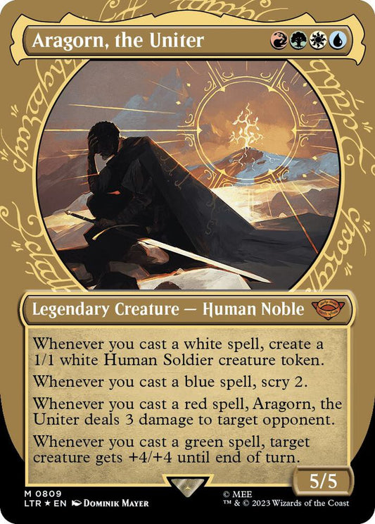 Aragorn, the Uniter (Showcase) (Surge Foil) [Universes Beyond: The Lord of the Rings: Tales of Middle-earth] 809