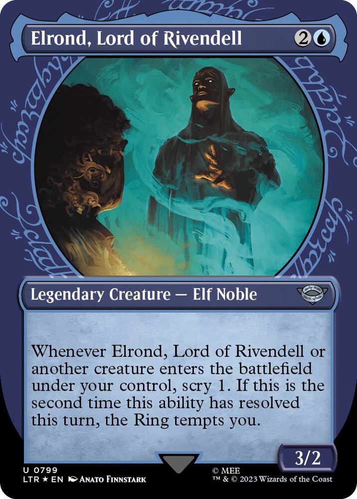 Elrond, Lord of Rivendell (Showcase) (Surge Foil) [Universes Beyond: The Lord of the Rings: Tales of Middle-earth] 799