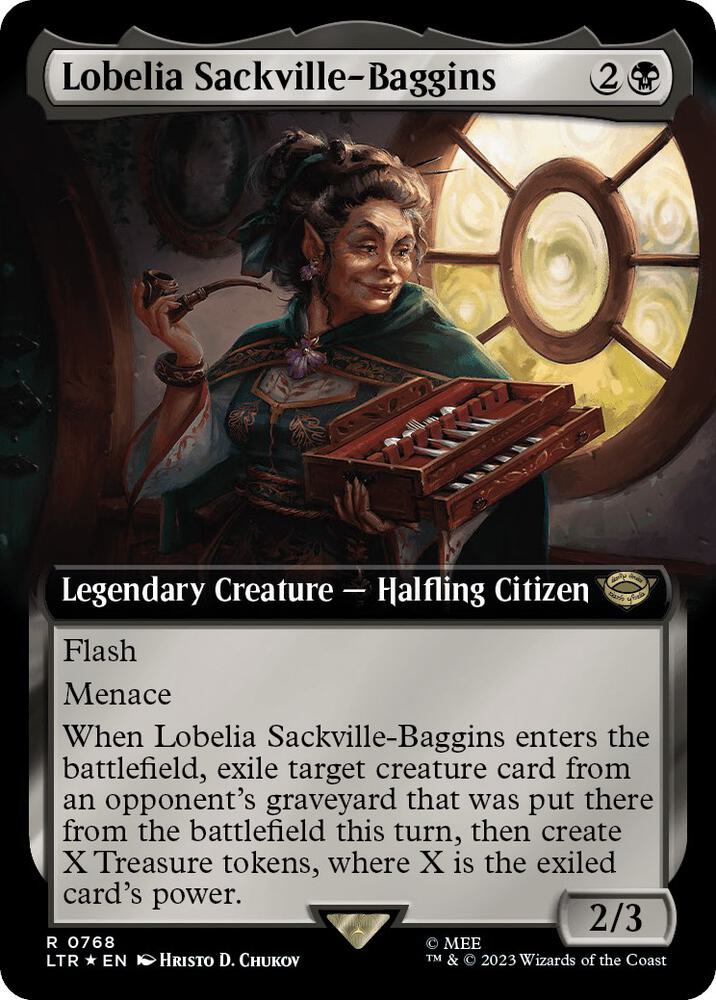 Lobelia Sackville-Baggins (Extended Art) (Surge Foil) [Universes Beyond: The Lord of the Rings: Tales of Middle-earth] 768