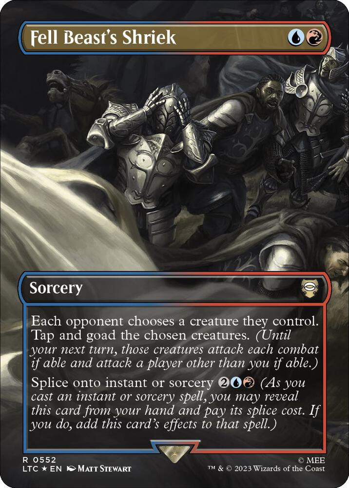 Fell Beast's Shriek (Borderless) (Surge Foil) [Commander: The Lord of the Rings: Tales of Middle-earth] 552